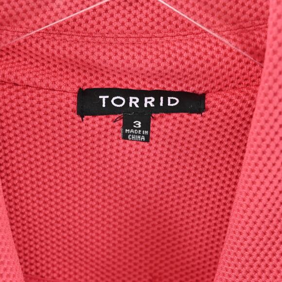 TORRID Womens Moto Jacket Size 3X Textured Pink Asymmetric Full Zip Casual Chic - Picture 7 of 14